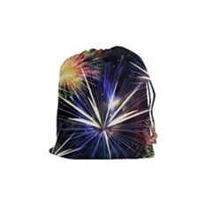 Fireworks Rocket Night Lights Drawstring Pouch (medium) by HermanTelo