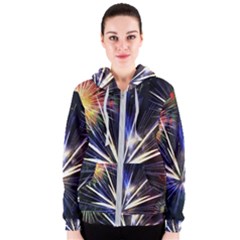 Fireworks Rocket Night Lights Women s Zipper Hoodie