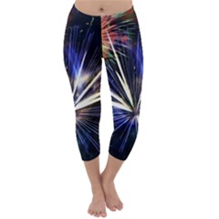 Fireworks Rocket Night Lights Capri Winter Leggings 