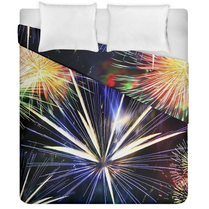 Fireworks Rocket Night Lights Duvet Cover Double Side (California King Size)