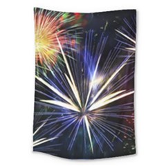 Fireworks Rocket Night Lights Large Tapestry