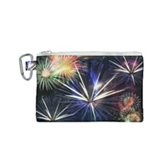 Fireworks Rocket Night Lights Canvas Cosmetic Bag (small)