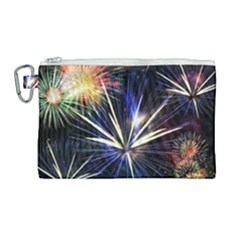 Fireworks Rocket Night Lights Canvas Cosmetic Bag (large)