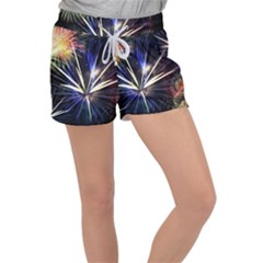 Fireworks Rocket Night Lights Women s Velour Lounge Shorts