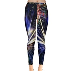 Fireworks Rocket Night Lights Inside Out Leggings by HermanTelo