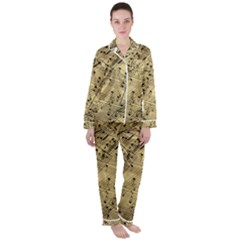 Music Nuts Sheet Satin Long Sleeve Pyjamas Set by Mariart