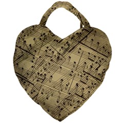 Music Nuts Sheet Giant Heart Shaped Tote by Mariart