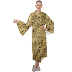 Music Nuts Sheet Maxi Velour Kimono