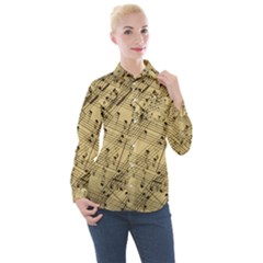 Music Nuts Sheet Women s Long Sleeve Pocket Shirt