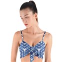 Indigo Hexagons Woven Tie Front Bralet View1