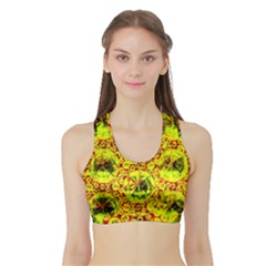 Cut Glass Beads Sports Bra With Border by essentialimage