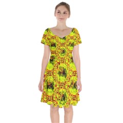 Cut Glass Beads Short Sleeve Bardot Dress by essentialimage