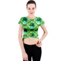 Cut Glass Beads Crew Neck Crop Top View1