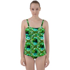 Cut Glass Beads Twist Front Tankini Set by essentialimage