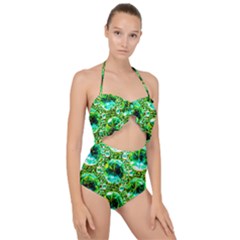 Cut Glass Beads Scallop Top Cut Out Swimsuit by essentialimage