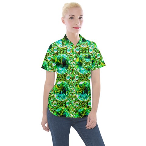 Cut Glass Beads Women s Short Sleeve Pocket Shirt by essentialimage