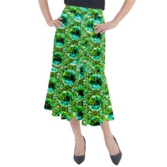 Cut Glass Beads Midi Mermaid Skirt