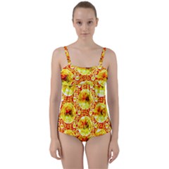 Cut Glass Beads Twist Front Tankini Set by essentialimage