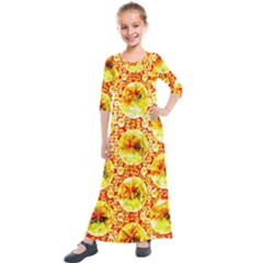 Cut Glass Beads Kids  Quarter Sleeve Maxi Dress by essentialimage