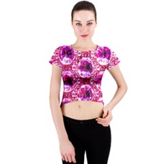 Cut Glass Beads Crew Neck Crop Top by essentialimage