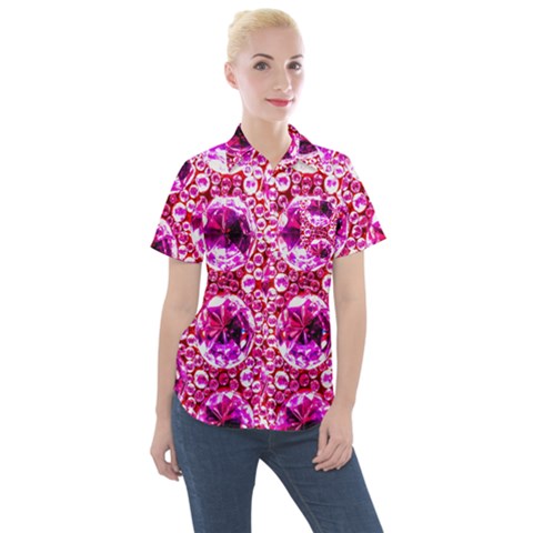 Cut Glass Beads Women s Short Sleeve Pocket Shirt by essentialimage