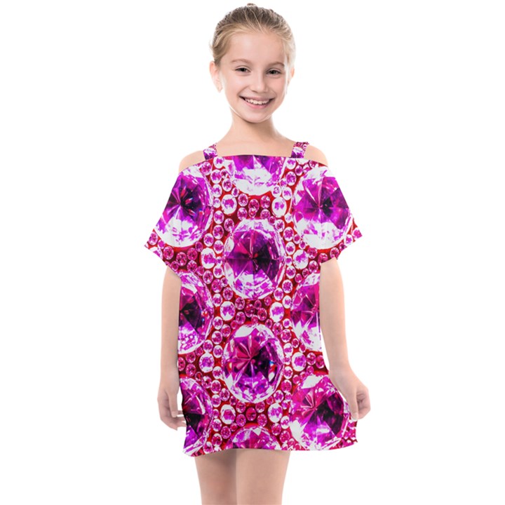 Cut Glass Beads Kids  One Piece Chiffon Dress