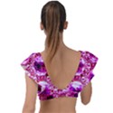 Cut Glass Beads Plunge Frill Sleeve Bikini Top View2