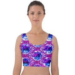 Cut Glass Beads Velvet Crop Top by essentialimage