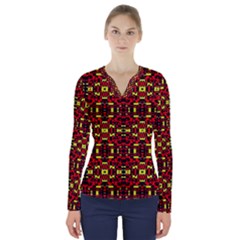 Rby 62 V-neck Long Sleeve Top by ArtworkByPatrick