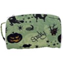 Funny Halloween Pattern With Witch, Cat And Pumpkin Toiletries Pouch View3