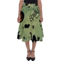 Funny Halloween Pattern With Witch, Cat And Pumpkin Perfect Length Midi Skirt View1