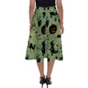 Funny Halloween Pattern With Witch, Cat And Pumpkin Perfect Length Midi Skirt View2