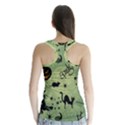 Funny Halloween Pattern With Witch, Cat And Pumpkin Racer Back Sports Top View2