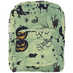 Funny Halloween Pattern With Witch, Cat And Pumpkin Full Print Backpack by FantasyWorld7