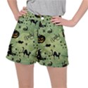 Funny Halloween Pattern With Witch, Cat And Pumpkin Ripstop Shorts View1