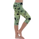 Funny Halloween Pattern With Witch, Cat And Pumpkin Kids  Lightweight Velour Capri Leggings  View3