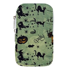 Funny Halloween Pattern With Witch, Cat And Pumpkin Waist Pouch (large)