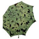 Funny Halloween Pattern With Witch, Cat And Pumpkin Hook Handle Umbrellas (Large) View2