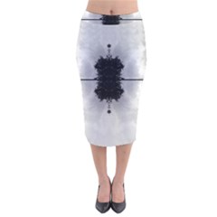 Cloud Island With A Horizon So Clear Velvet Midi Pencil Skirt by pepitasart