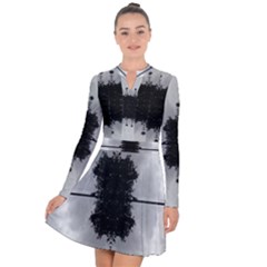 Cloud Island With A Horizon So Clear Long Sleeve Panel Dress by pepitasart