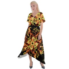 Ablaze Cross Front Sharkbite Hem Maxi Dress