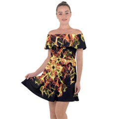 Ablaze Off Shoulder Velour Dress by litana