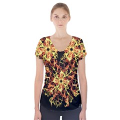 Ablaze Short Sleeve Front Detail Top