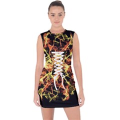 Ablaze Lace Up Front Bodycon Dress