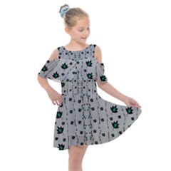 Leafs Clouds And Drawing Kids  Shoulder Cutout Chiffon Dress by pepitasart