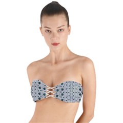 Leafs Clouds And Drawing Twist Bandeau Bikini Top