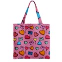 Candy Pattern Zipper Grocery Tote Bag View1