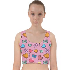 Candy Pattern Velvet Racer Back Crop Top by Sobalvarro