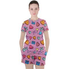 Candy Pattern Women s Tee And Shorts Set