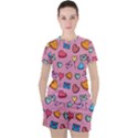 Candy Pattern Women s Tee and Shorts Set View1